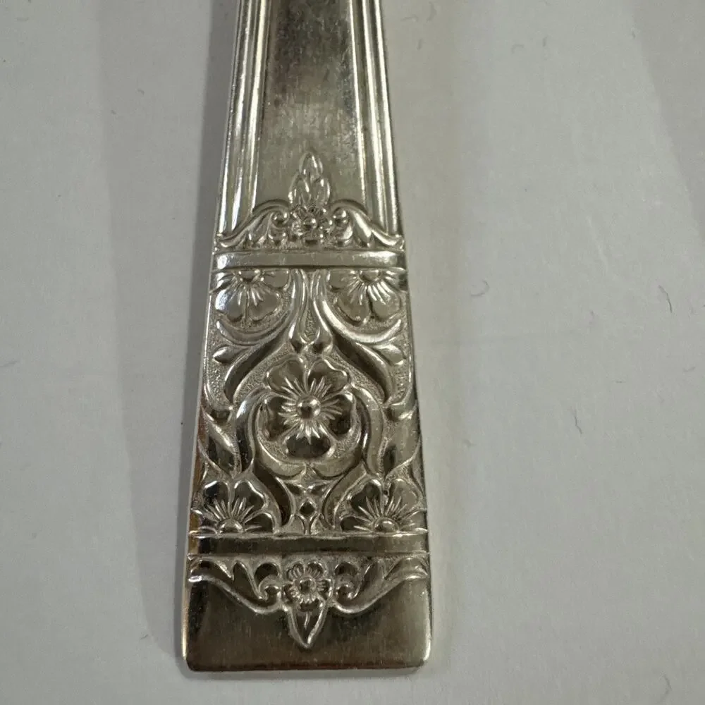 Set 2 Serving Spoons Silverplate Vintage National Silver Co Inauguration 1948 8